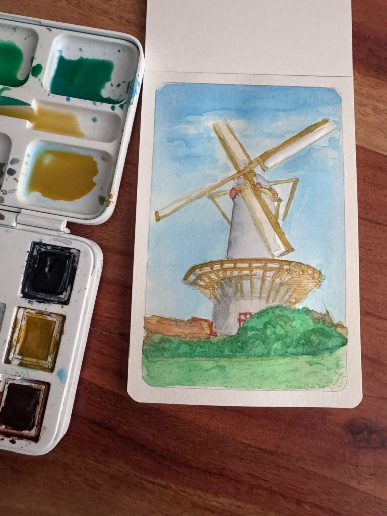 Persoonlijk kleurboek ingekleurd met aquarelverf op premium papier